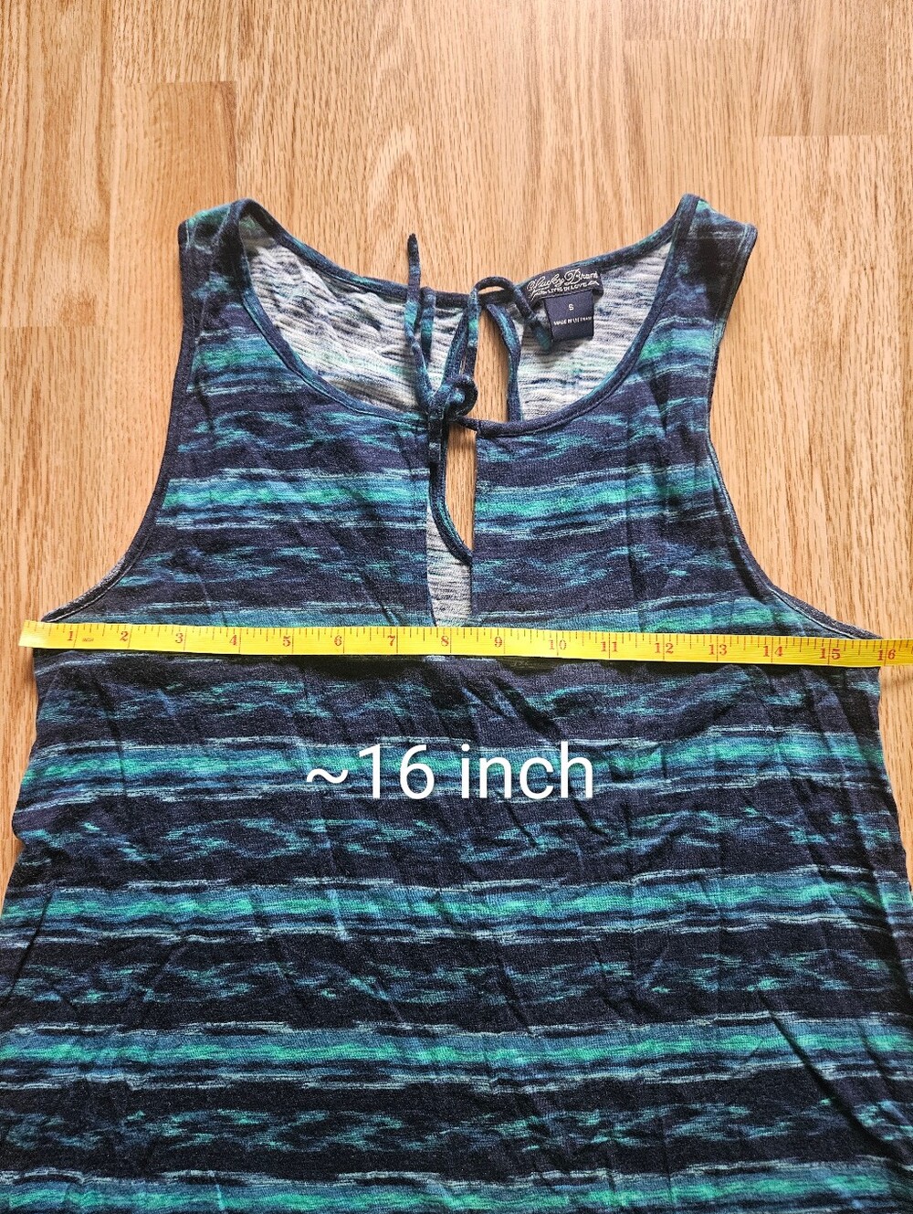 Lucky Brand Navy and Teal Striped Tie-Front Tank - Picture 7 of 7